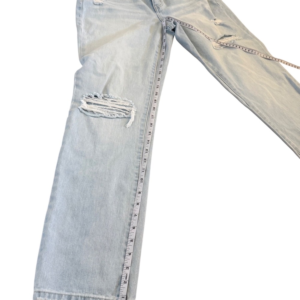 Mica Los Angeles Light Wash Distressed Straight Leg High‎ Rise Jeans Womens 29 - Picture 10 of 10